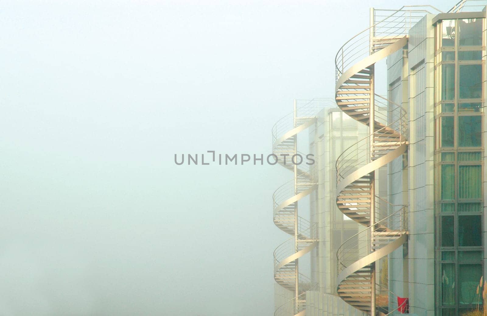 Façade with spiral staircases