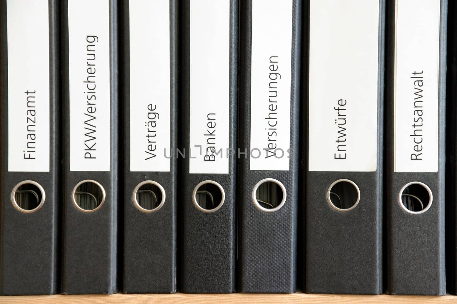 A row of folders