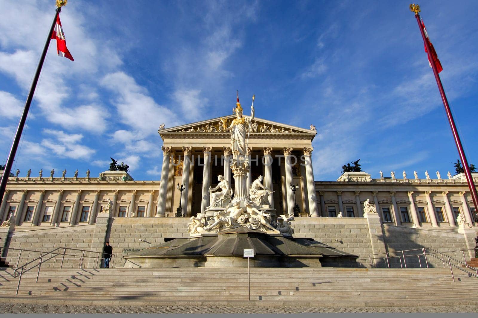Parliament and Athena Pallas Statue,Vienna