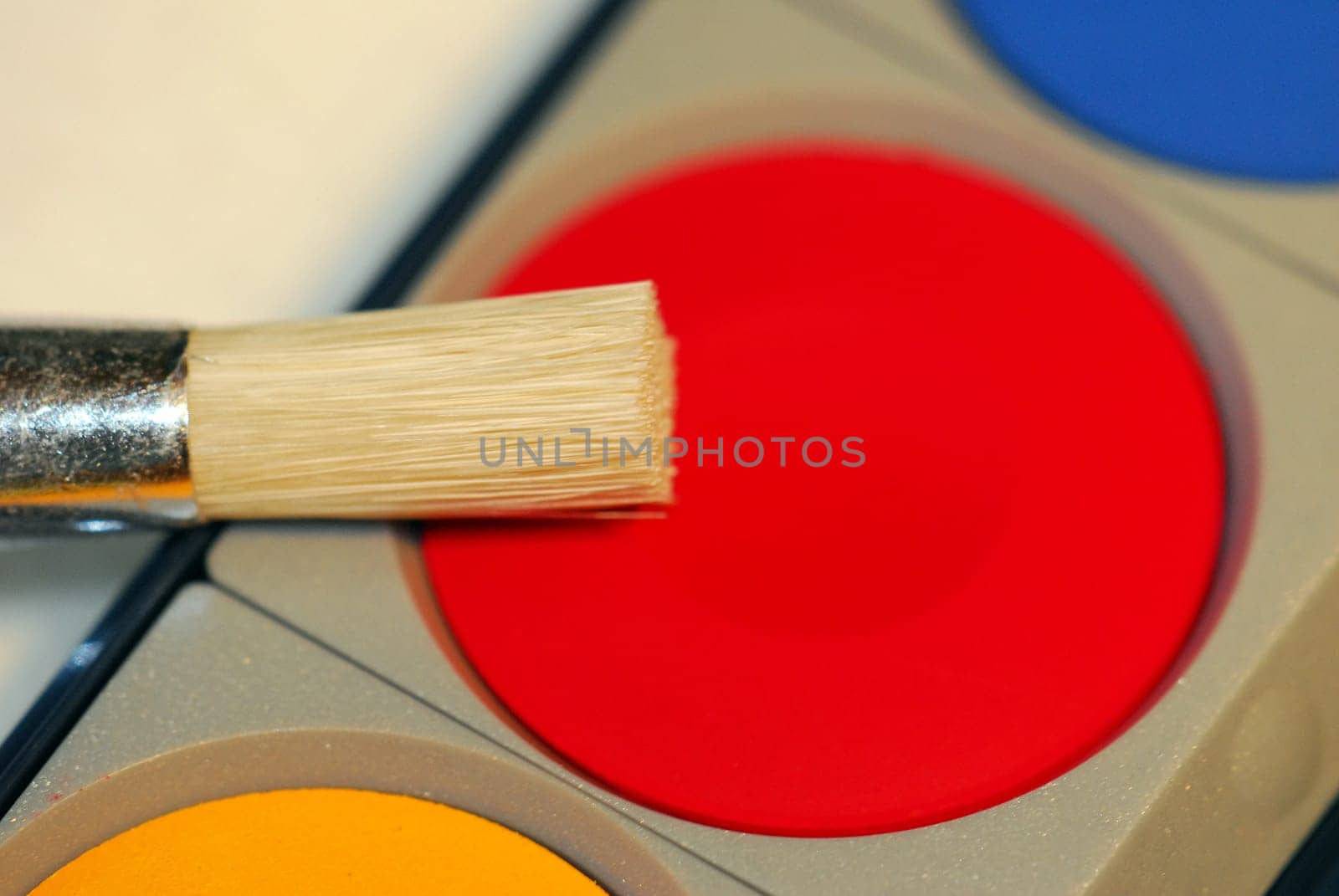 red with brush