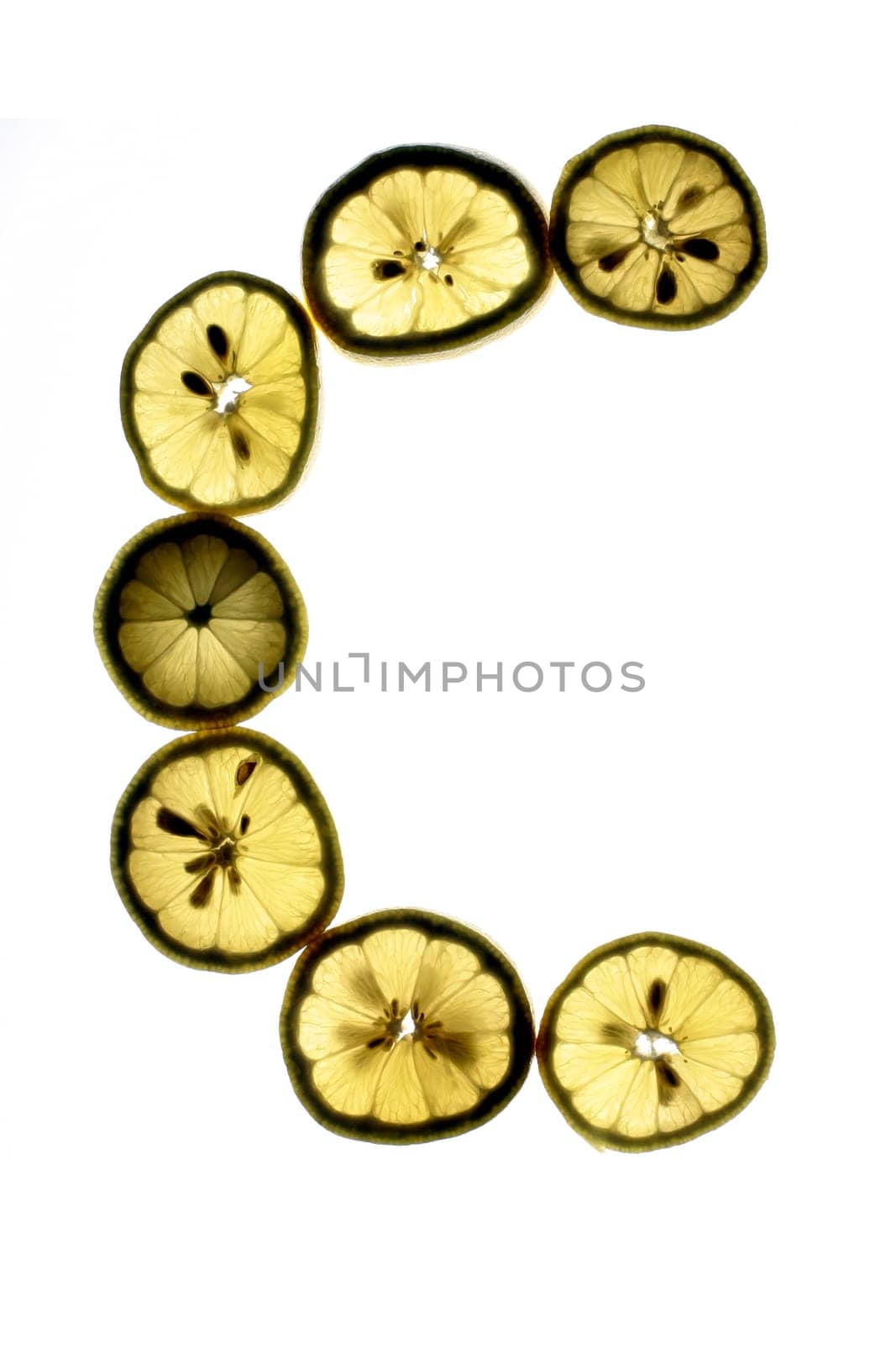 Lemon slices in a semicircle