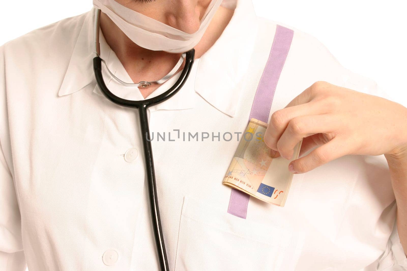 Nurse with banknotes