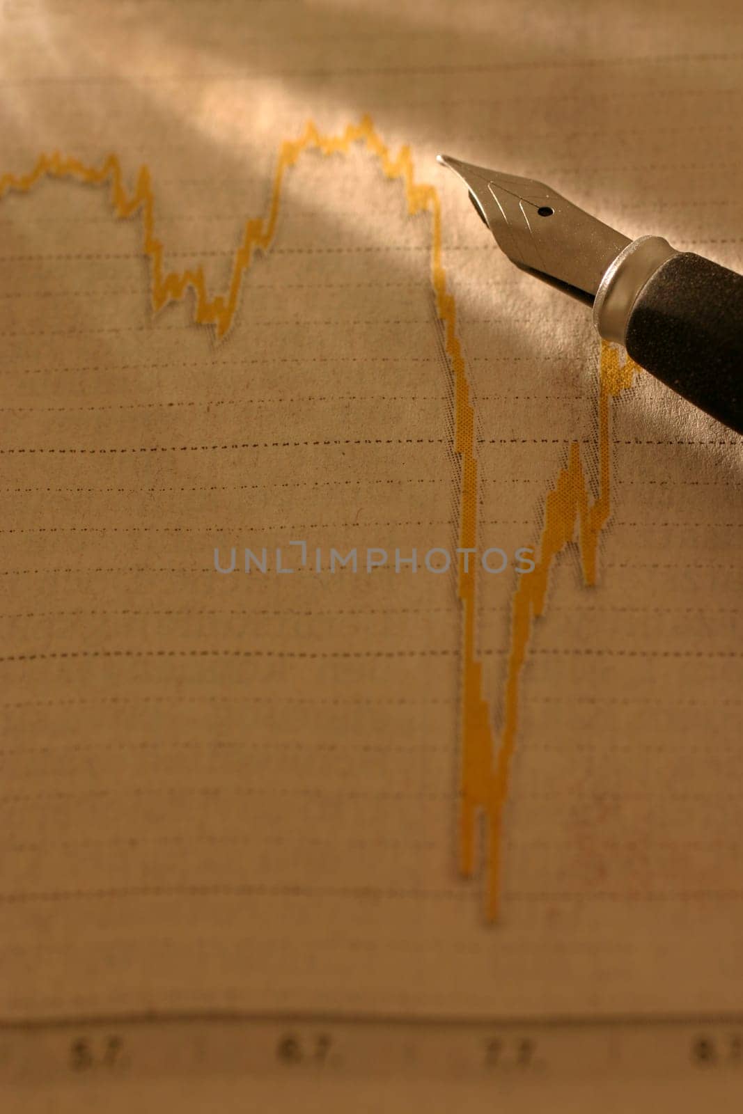 Stock market price with a focus on light