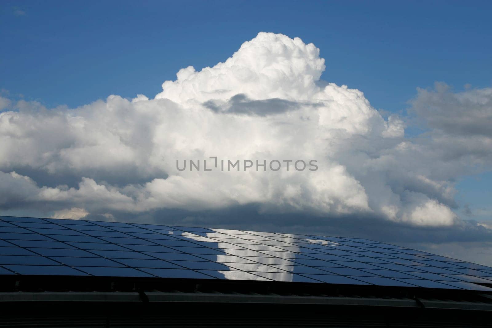Solar cells,cloudy sky