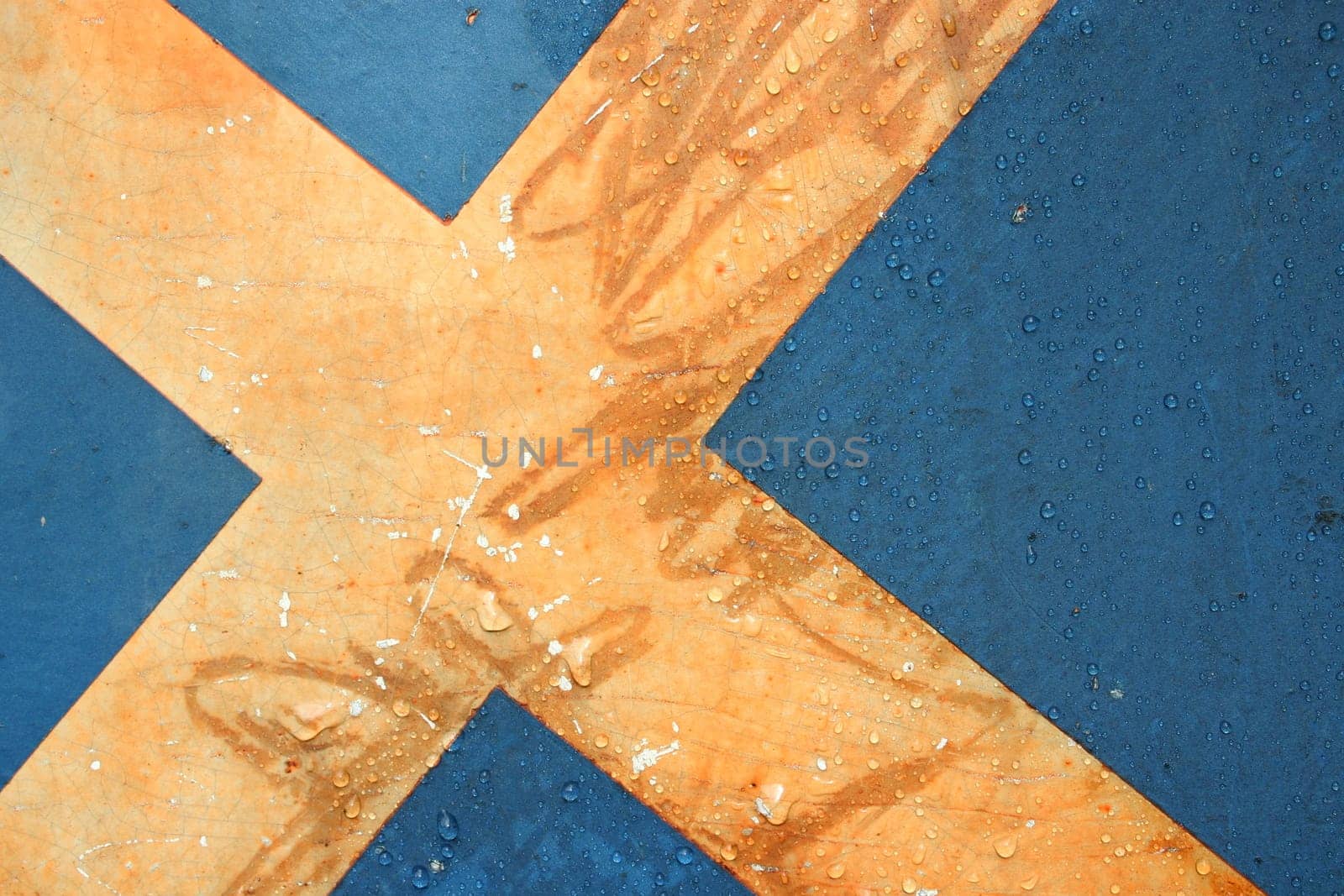 Cross on blue background
