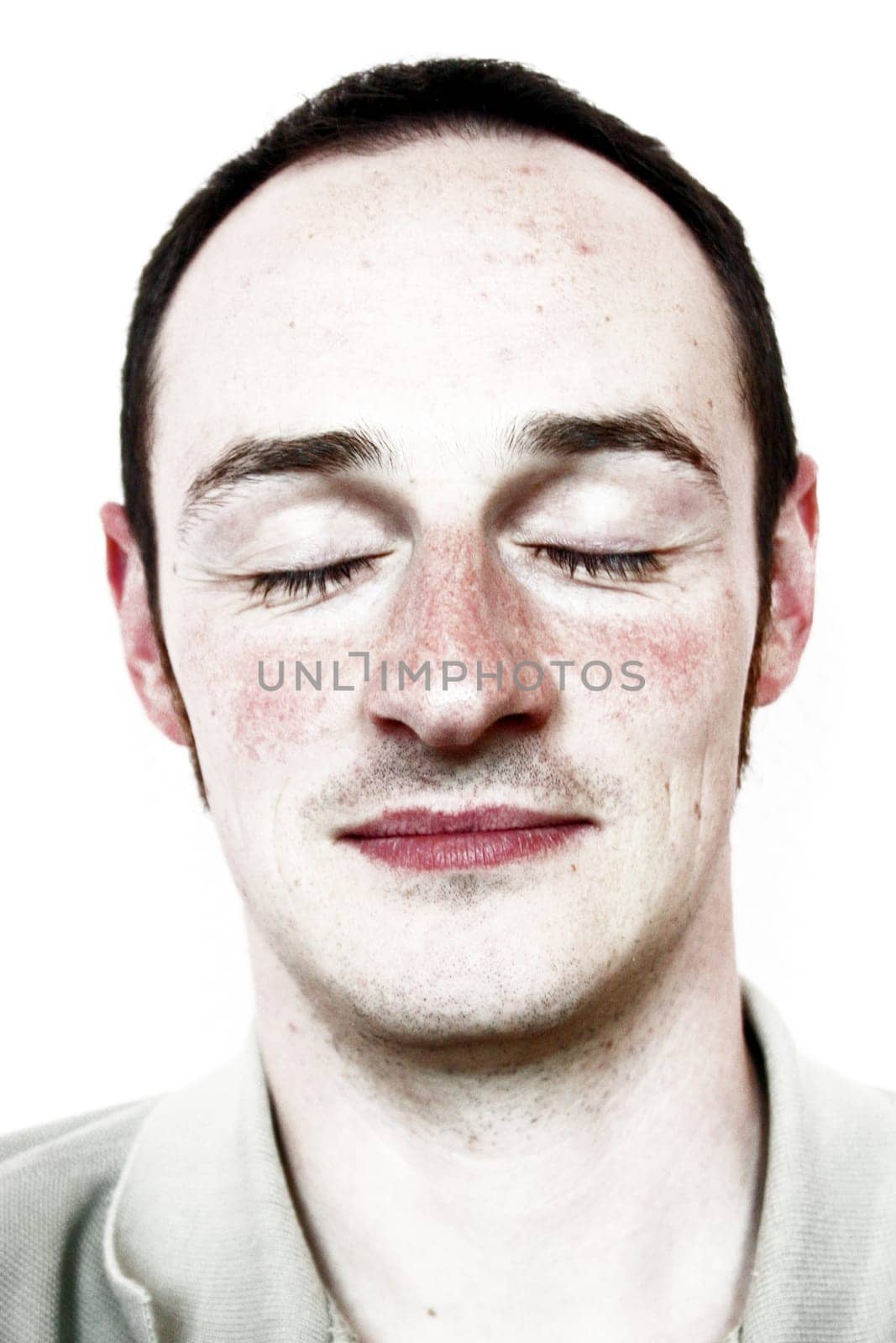 Man,eyes closed