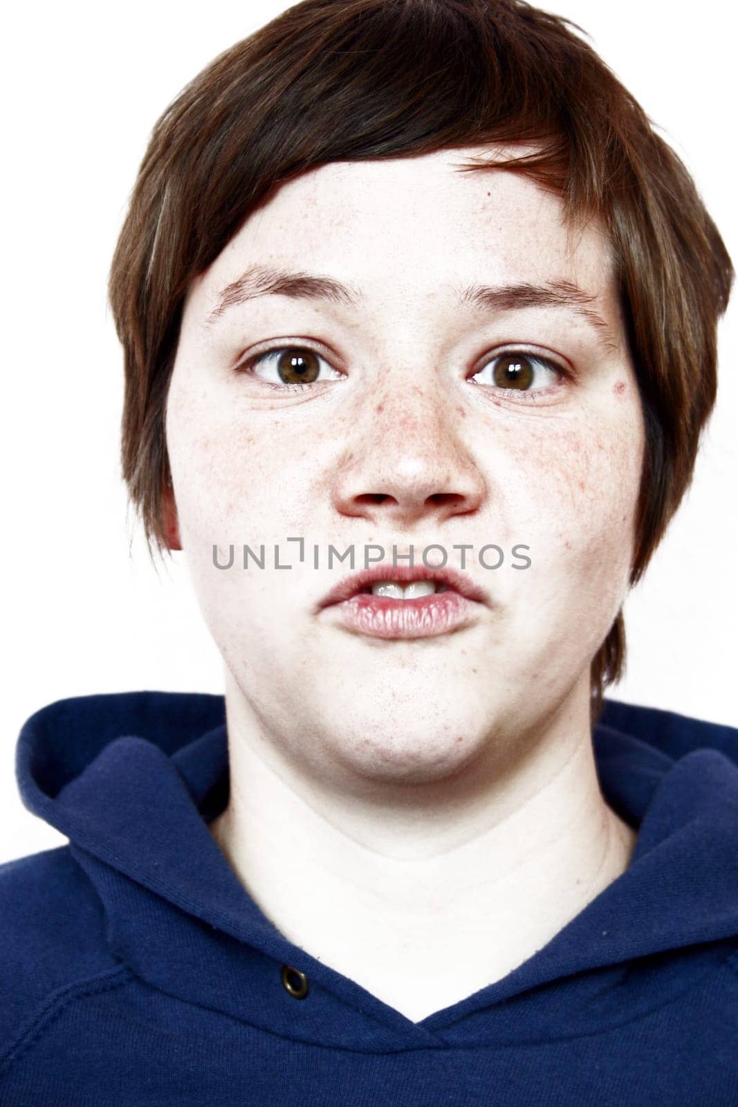 Woman,looking straight ahead