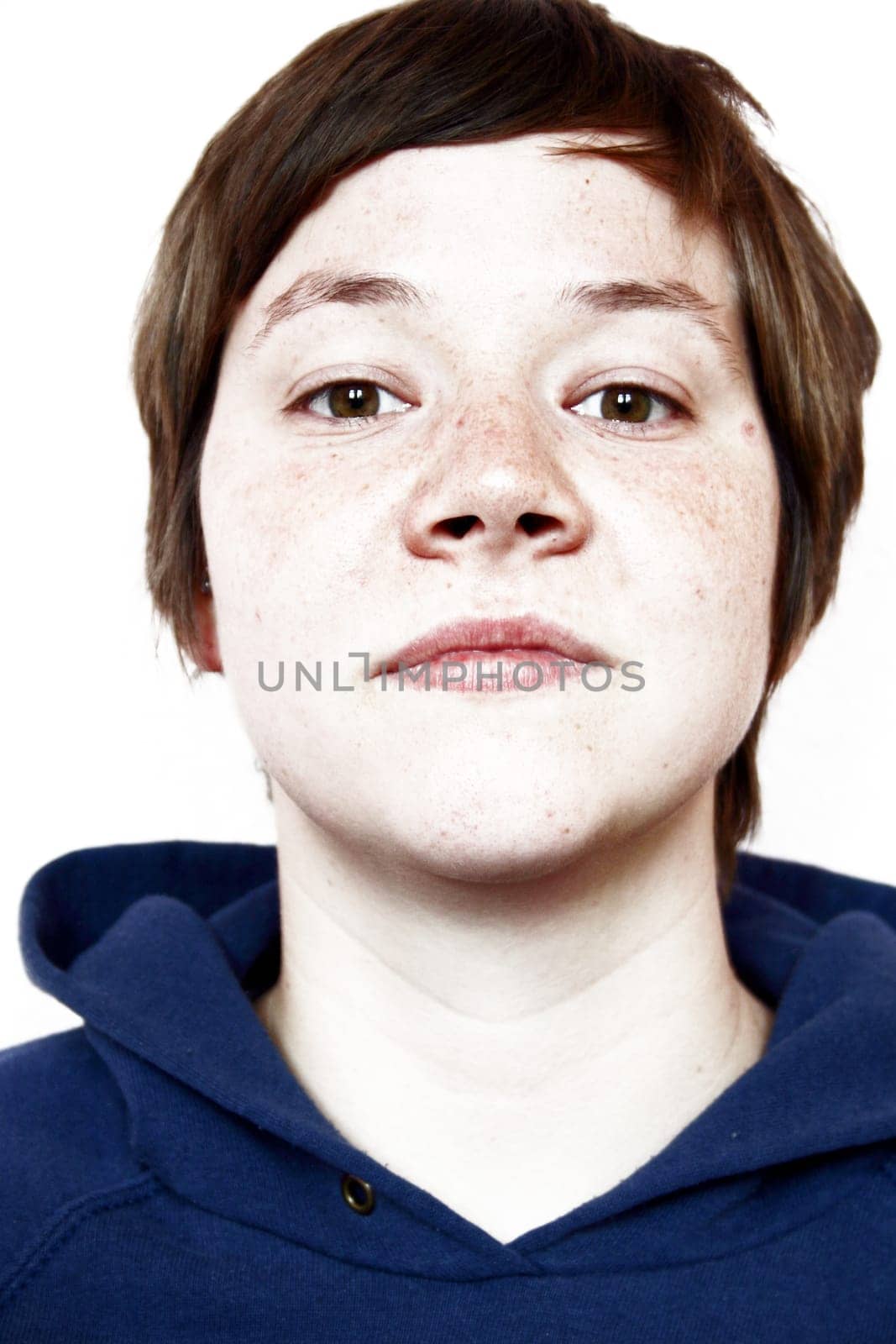 Woman,looking straight ahead