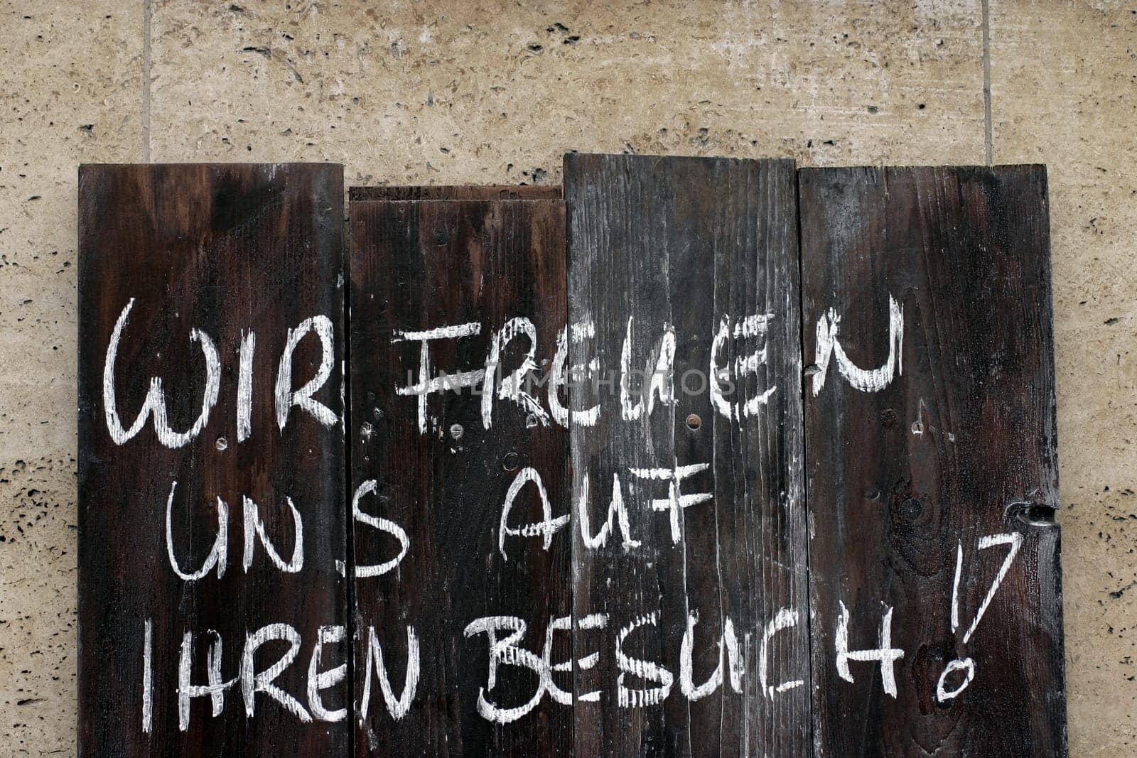 Black board with lettering