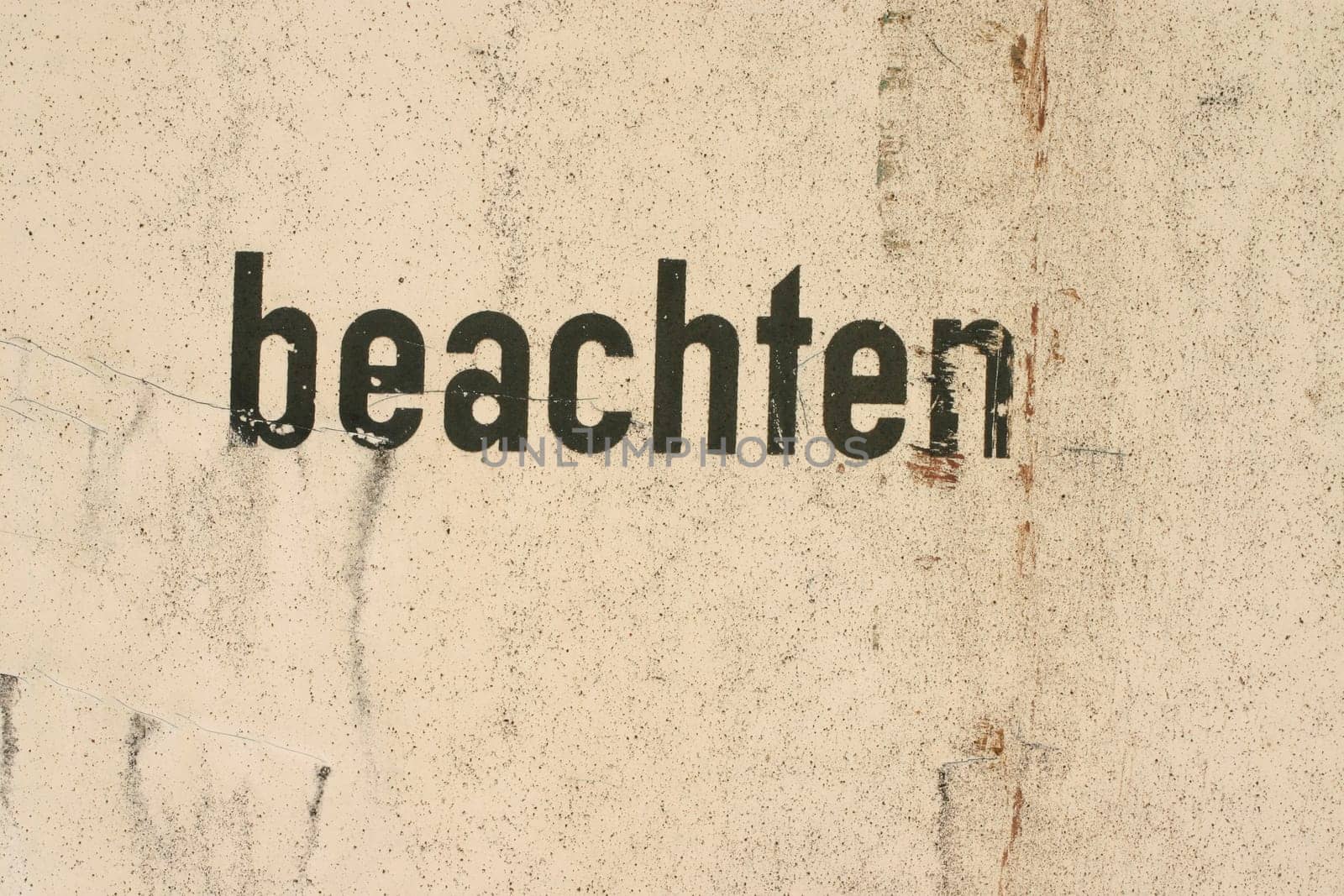 Letters on wall