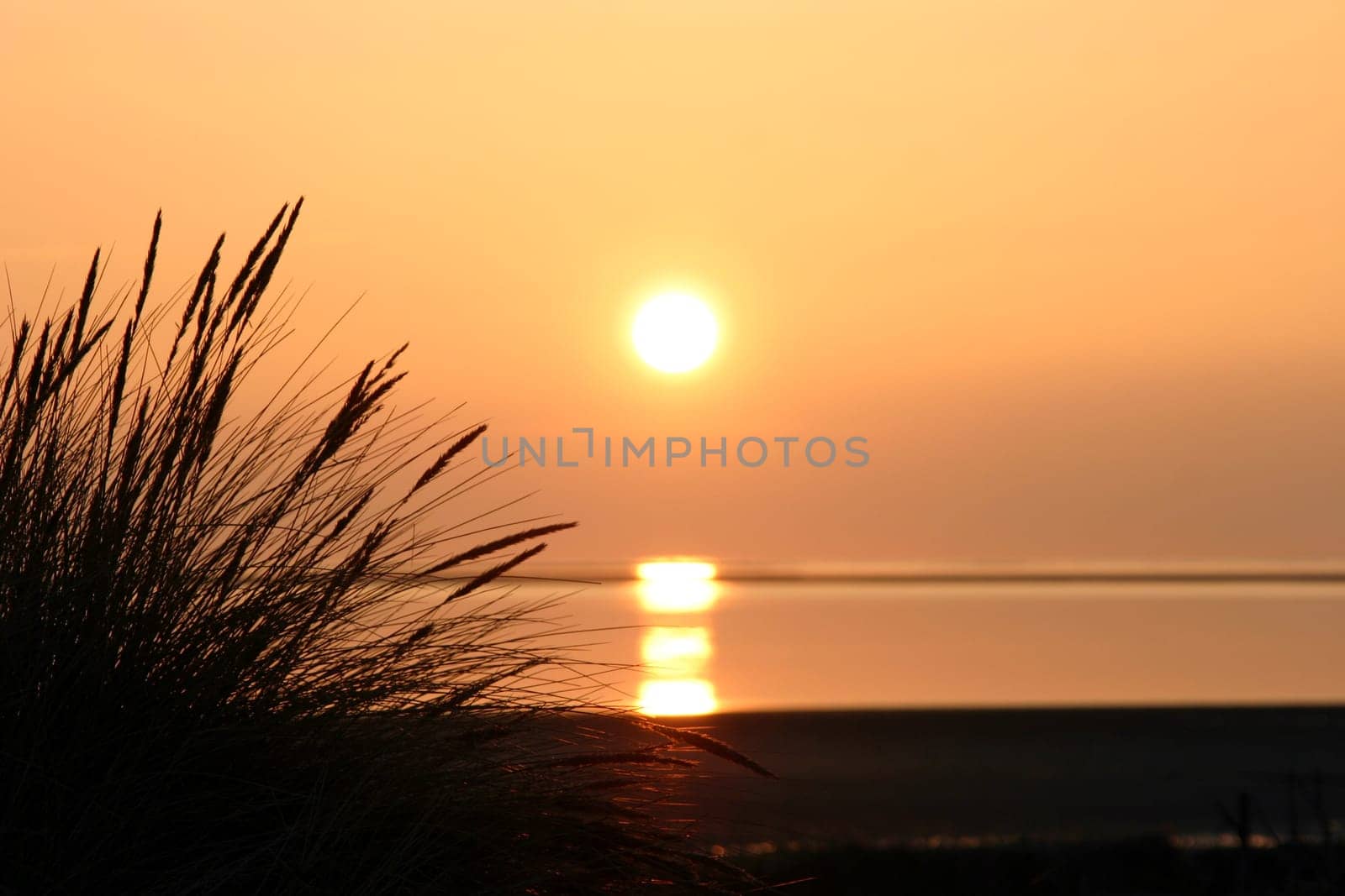 Sunset on the beach of the North Sea island of Föhr.