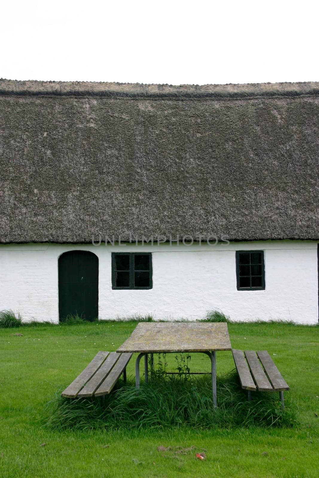 House with benches