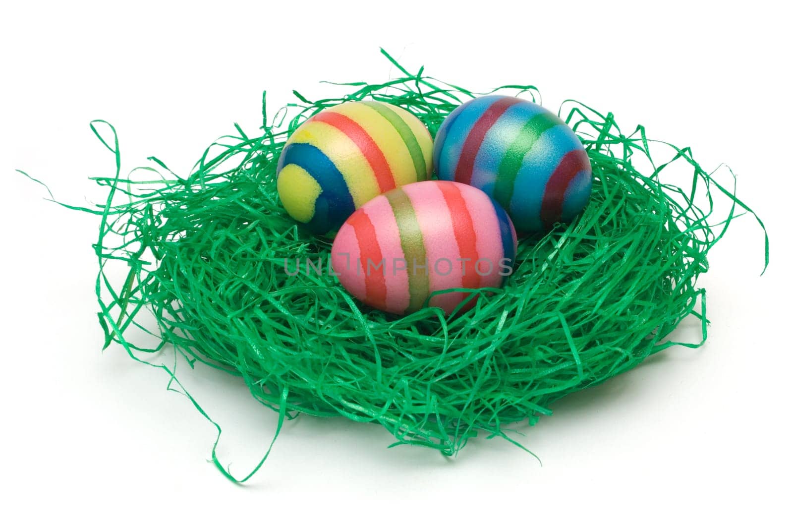 Three Easter eggs in the nest