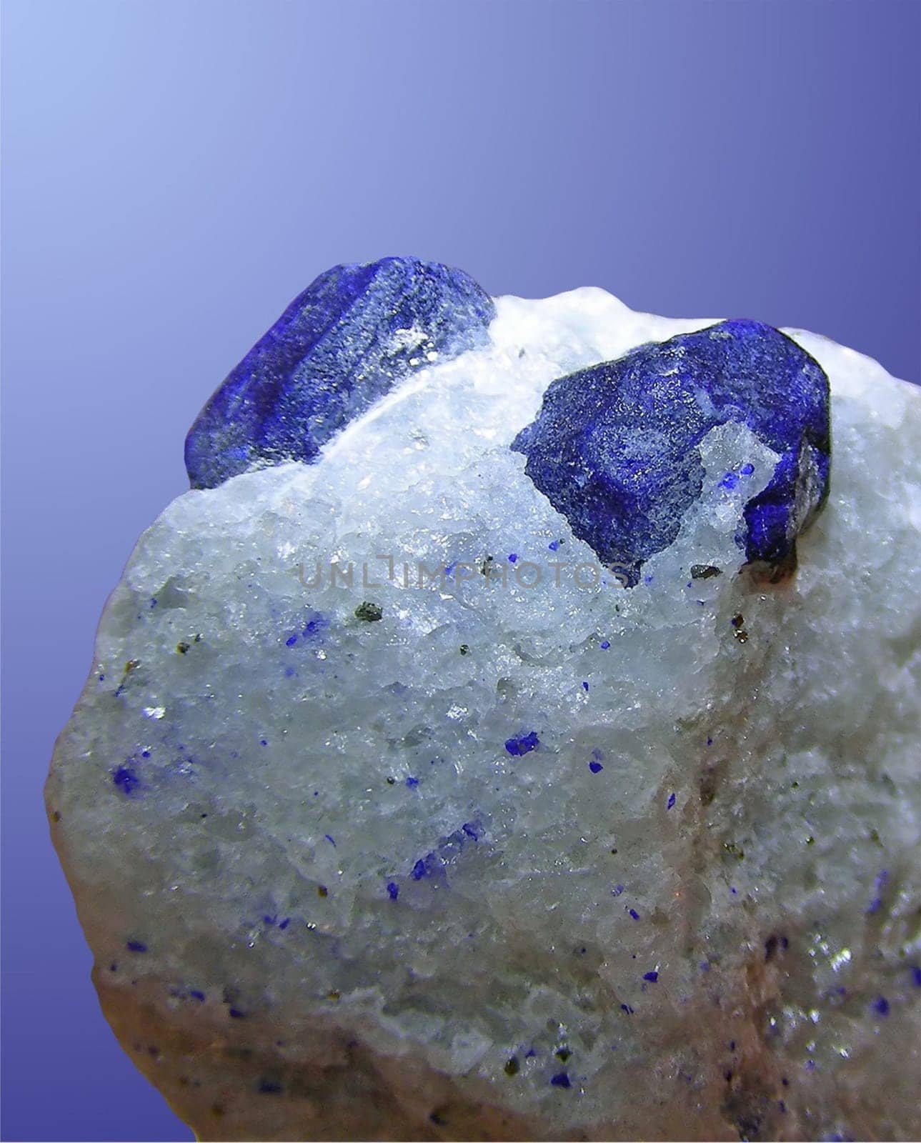 The melodious mineral name "lapis lazuli"" is composed of the Latin ""lapis"" for ""stone"" and the Arabic ""azula"" for ""blue"". The value of this color for the art world is almost immeasurable,because the ultramarine of the old masters is best"
