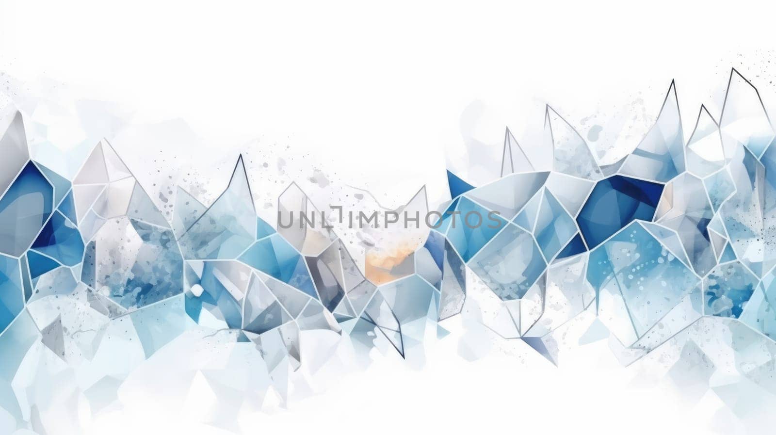 Abstract watercolor artwork mixed with buzzy geometric shapes for background of social media banner generative AI image