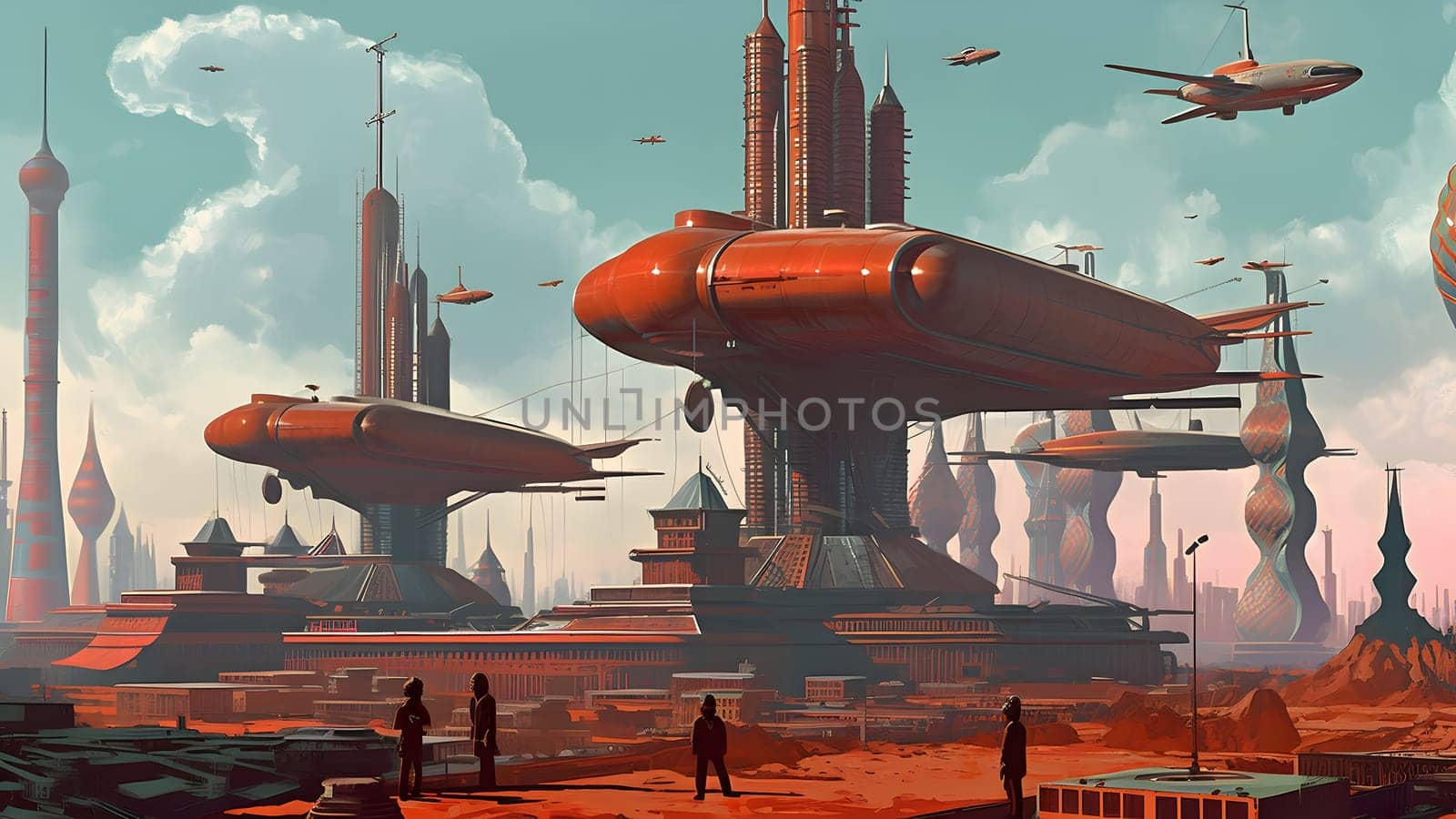 soviet sci-fi futuristic spacecraft art. Neural network generated in May 2023. Not based on any actual person, scene or pattern.