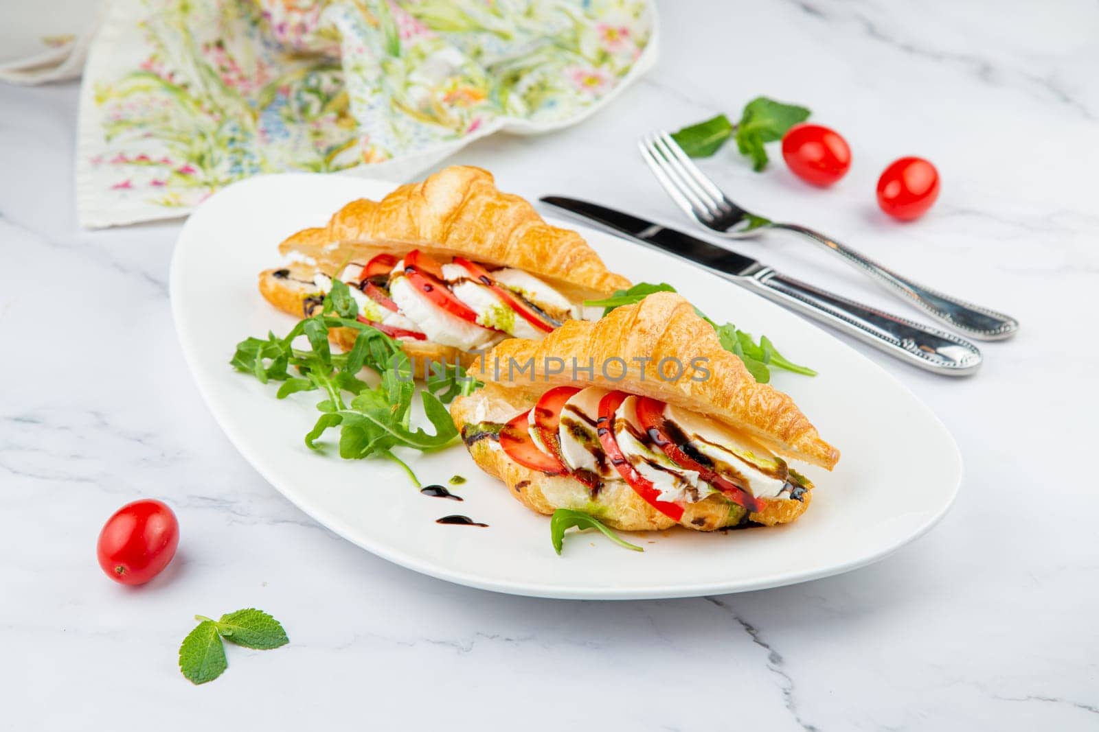 croissants with cheese and vegetables