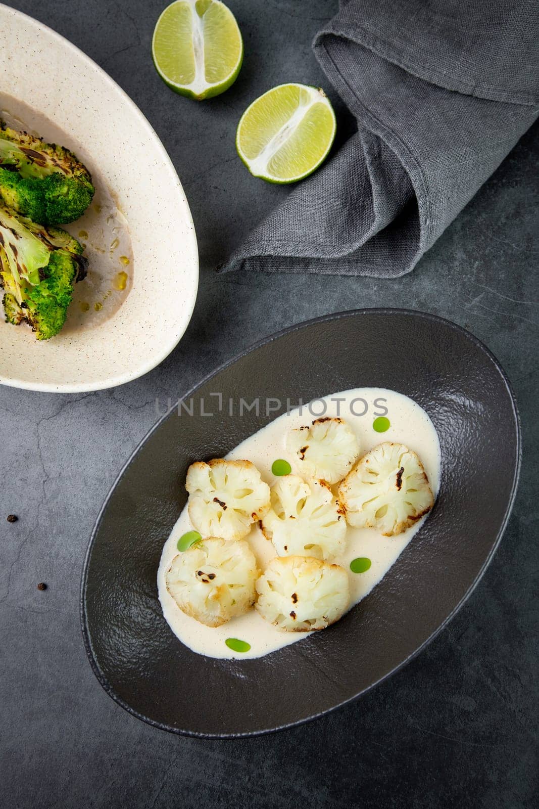 cooked cauliflower in mushroom sauce and lime by tewolf