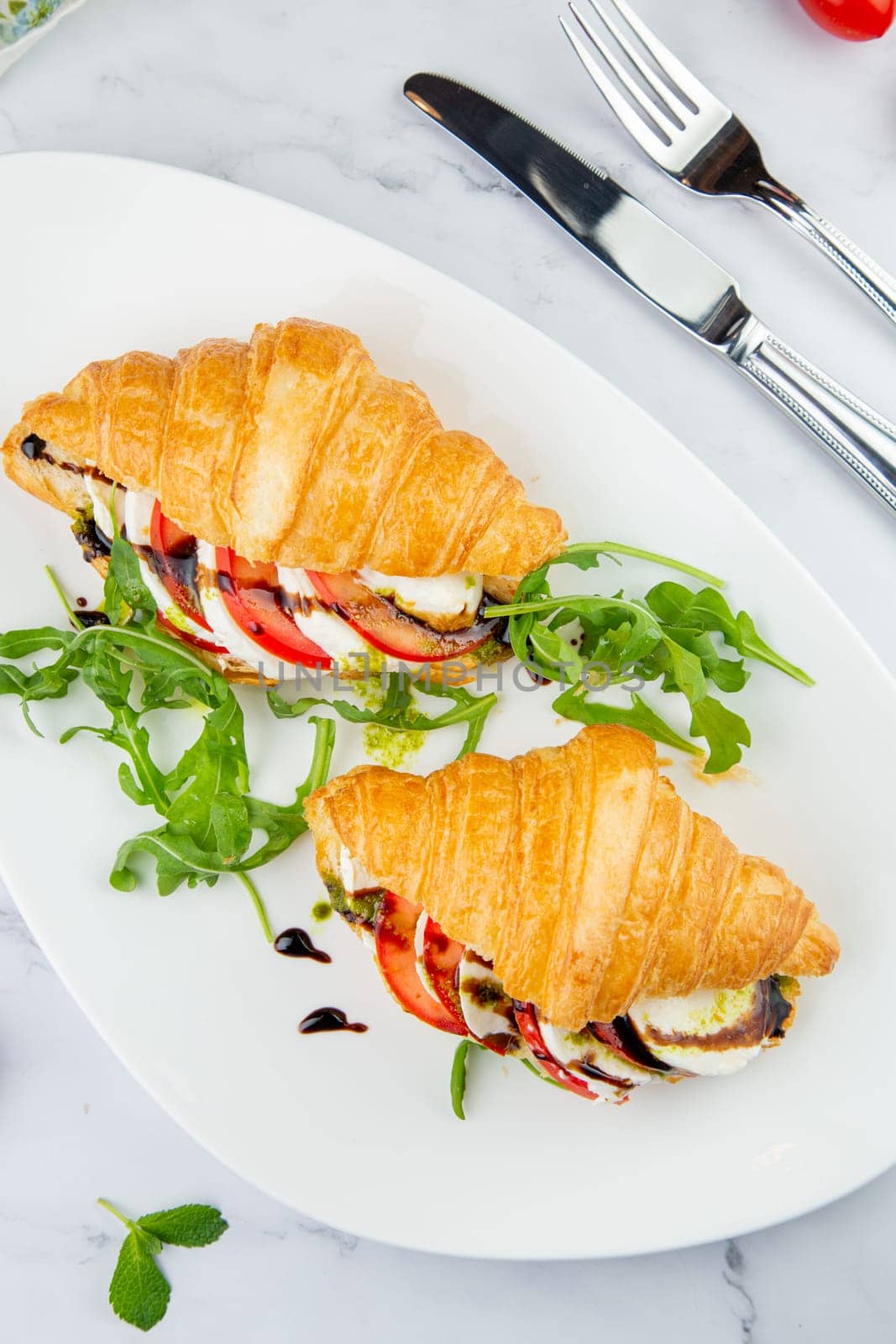 croissants with cheese and vegetables