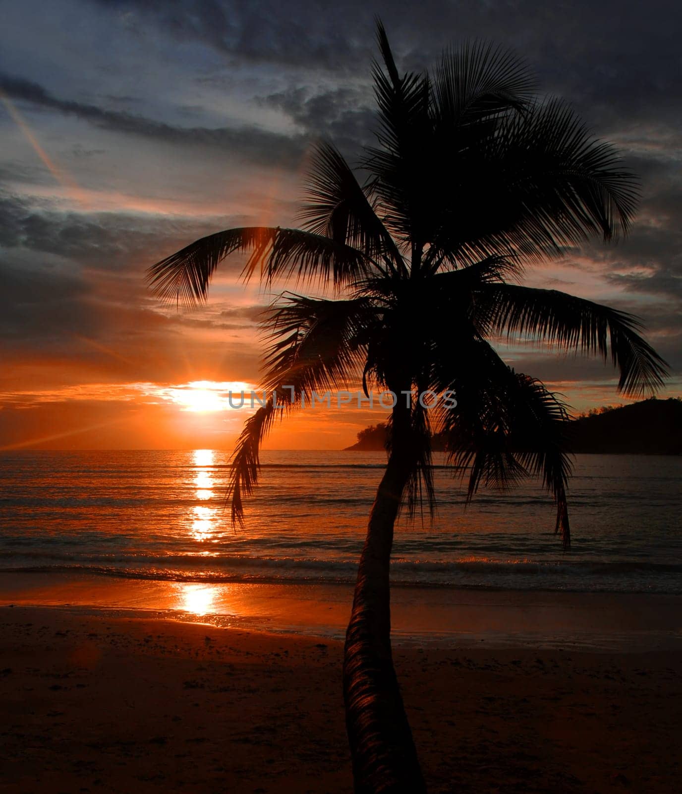 Sunset at Anse Takamaka