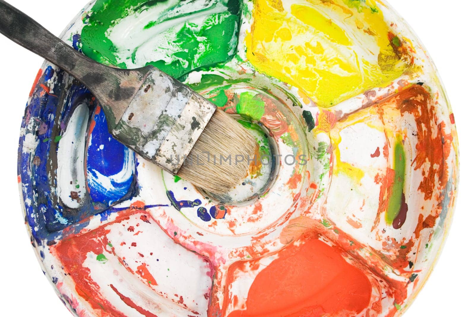 Color palette with painting brush