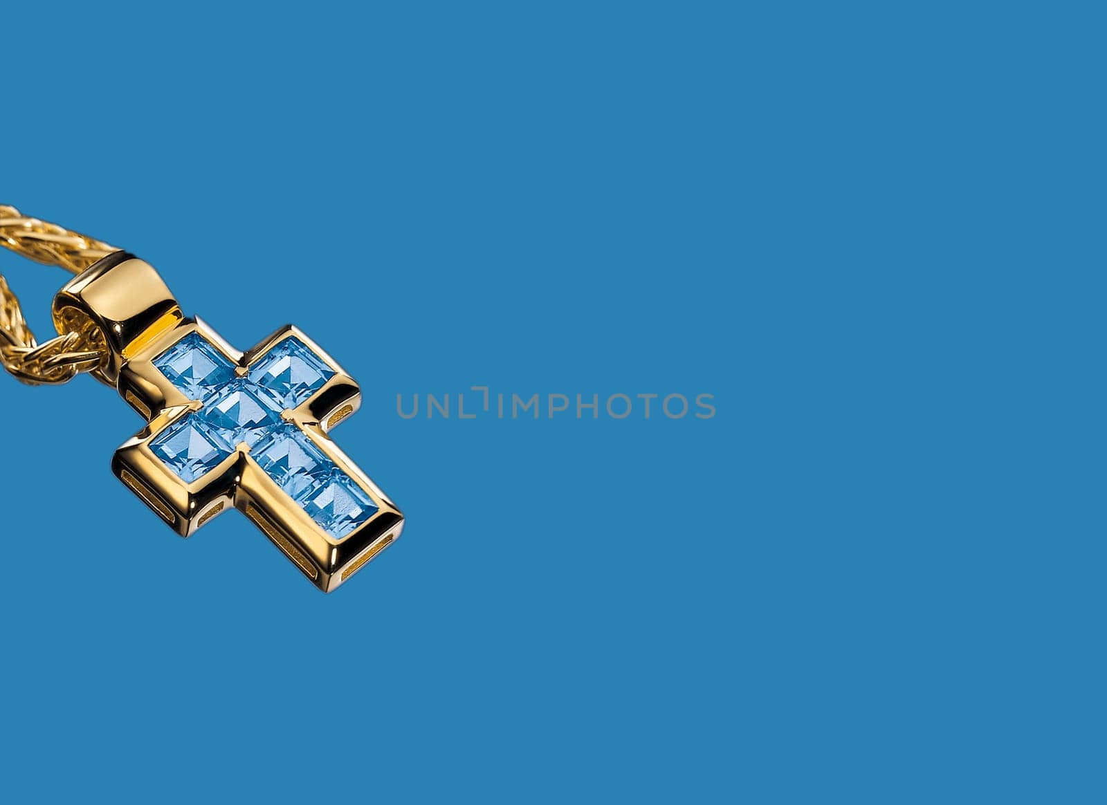Cross pendant - jewelry - ice blue