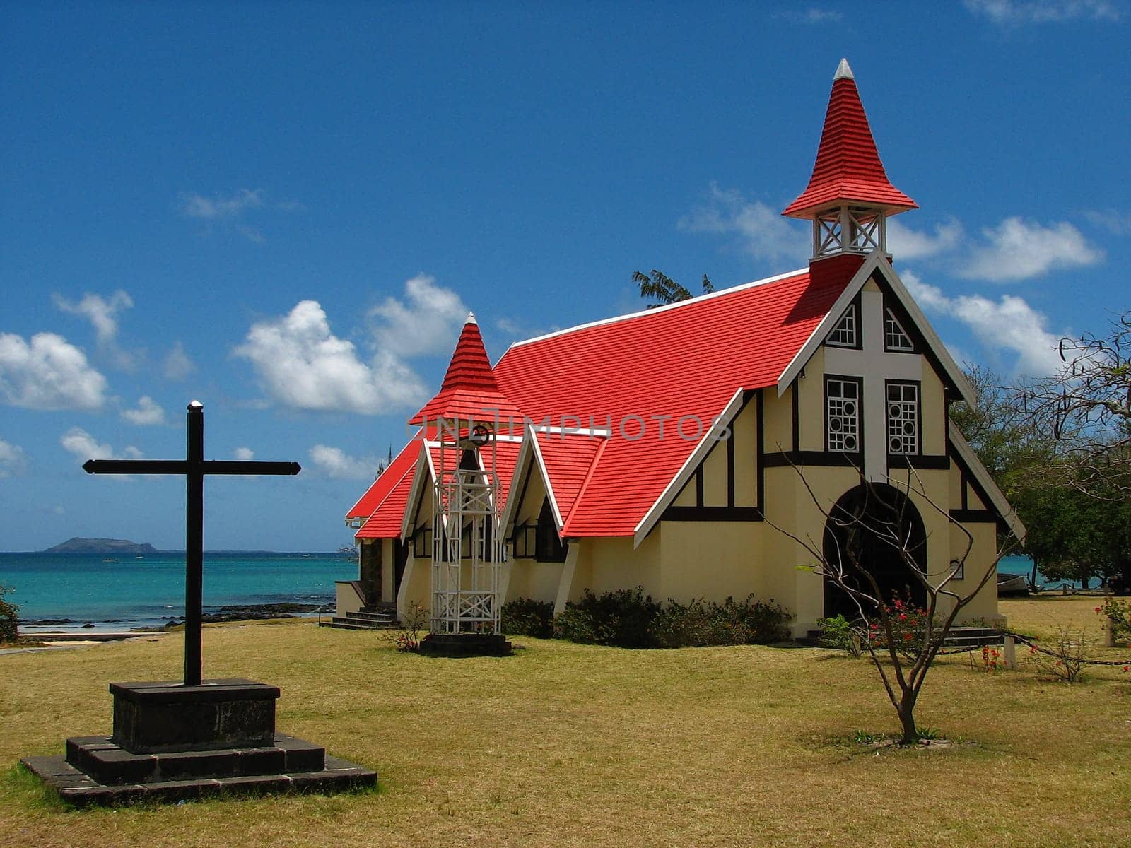 Chapel of Notre-Dame Auxiliatrice on the North Cape of the island of Mauritius,Cap Malheureux. Very popular as a wedding chapel.