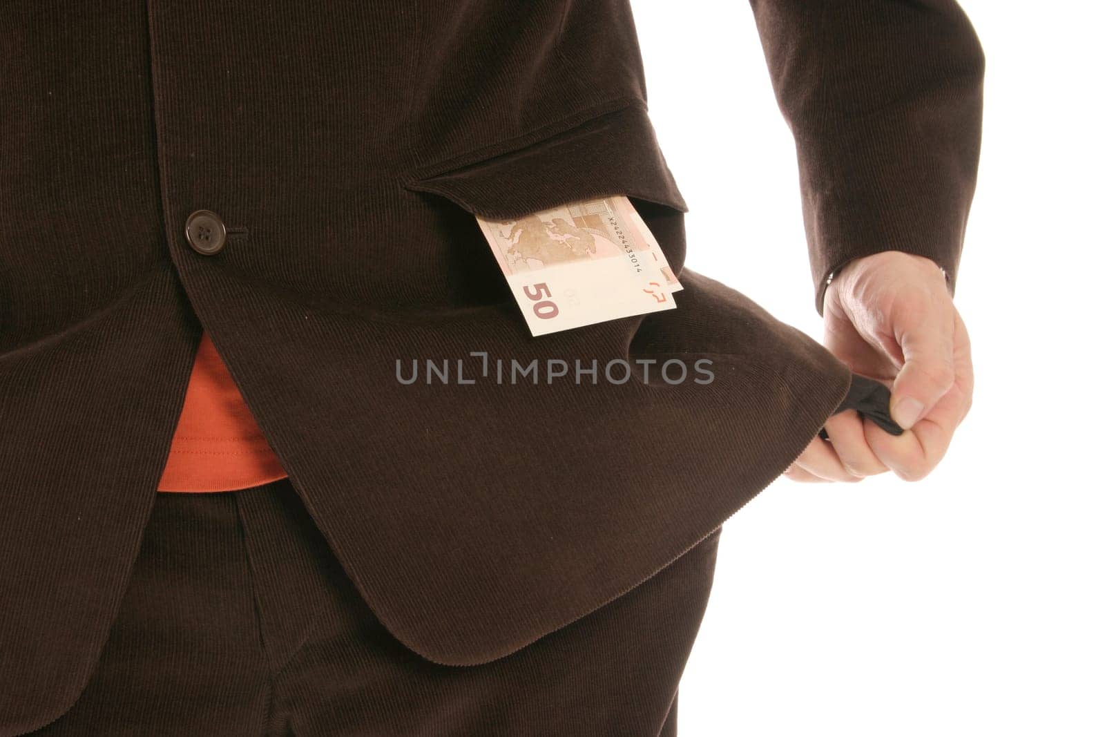 Man with money in suit pocket