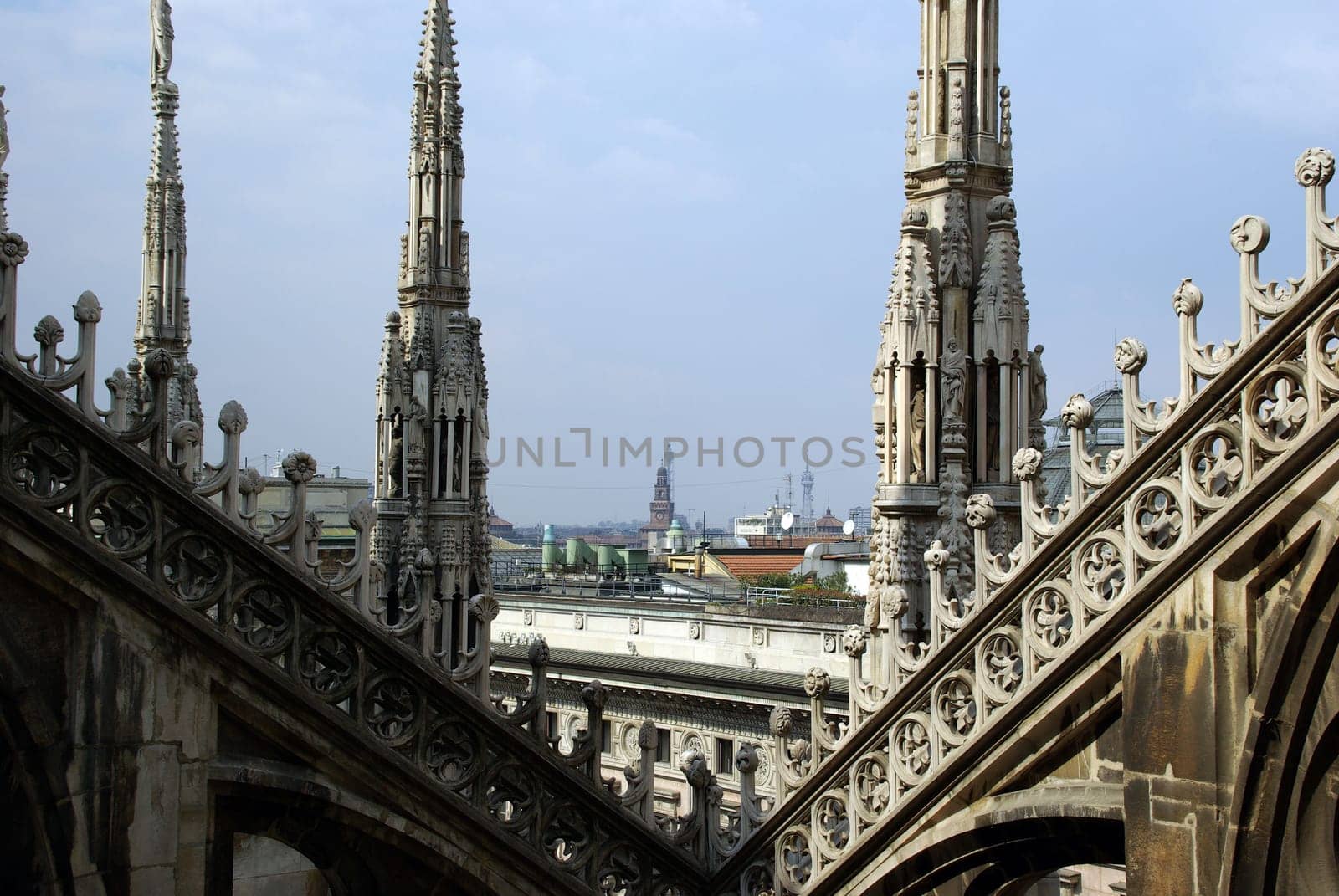 Panoramic view from Milan Cathedral. ***