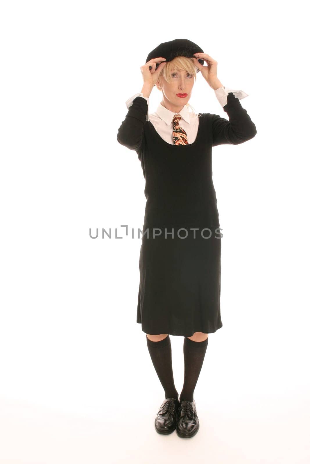 Young blonde woman with beret