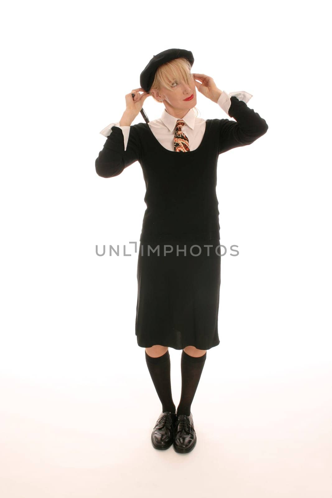 Young blonde woman with beret
