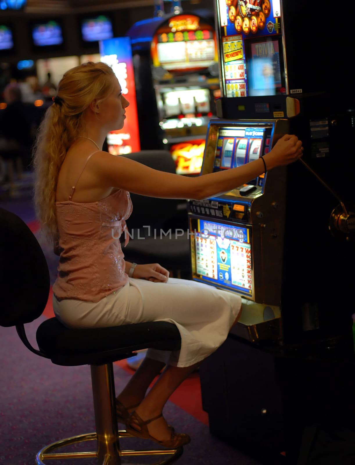 Woman at the casino in Las Vegas