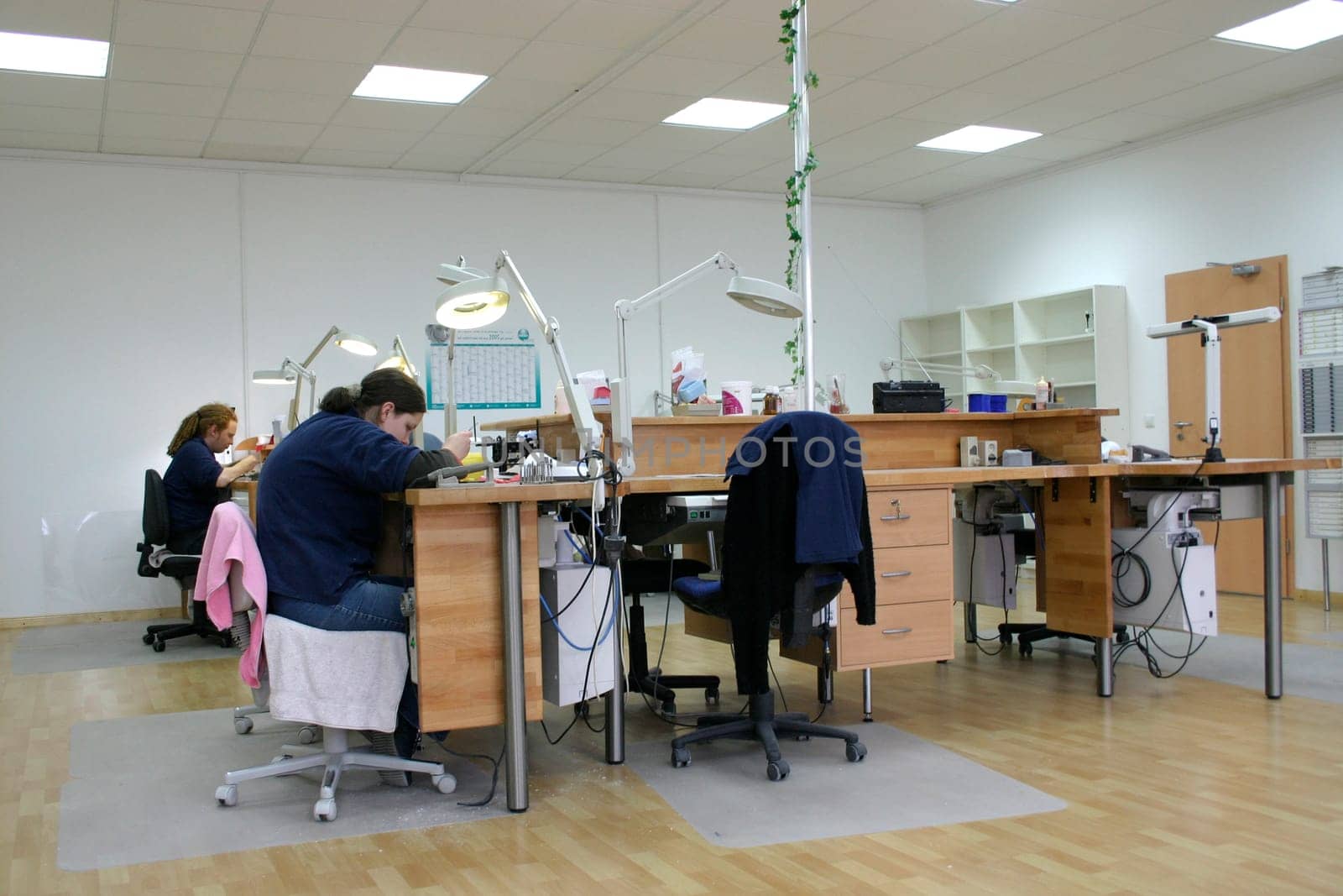 Employees in the dental laboratory