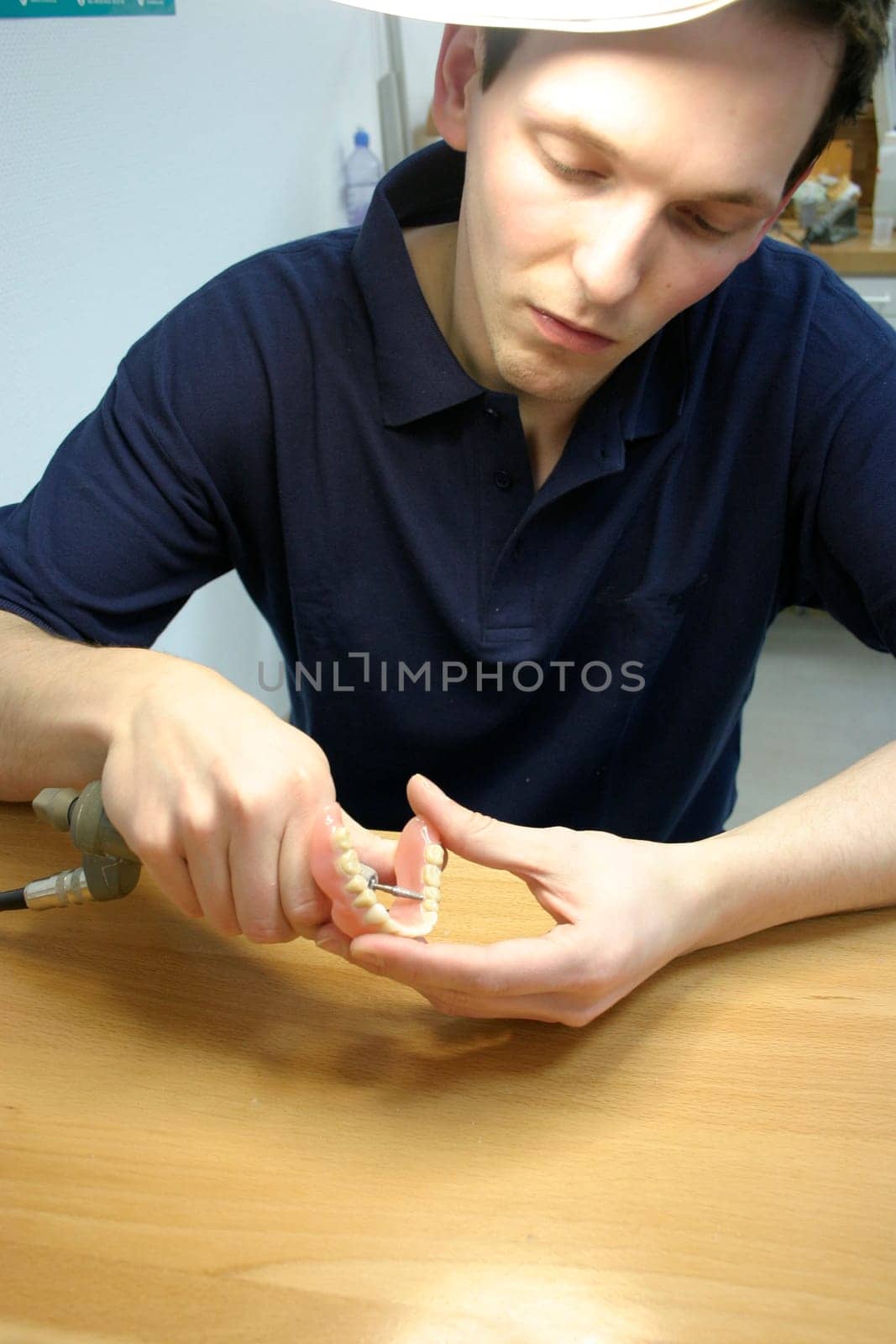 Trainee in the dental laboratory