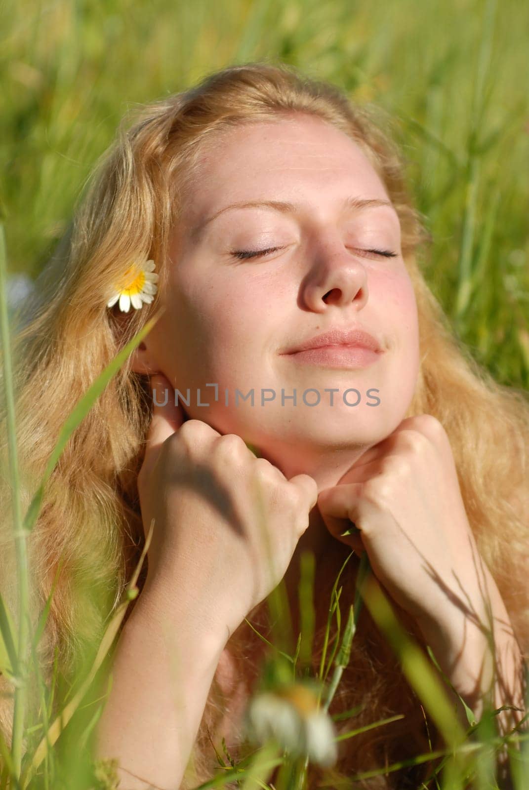 Young woman relaxed in nature