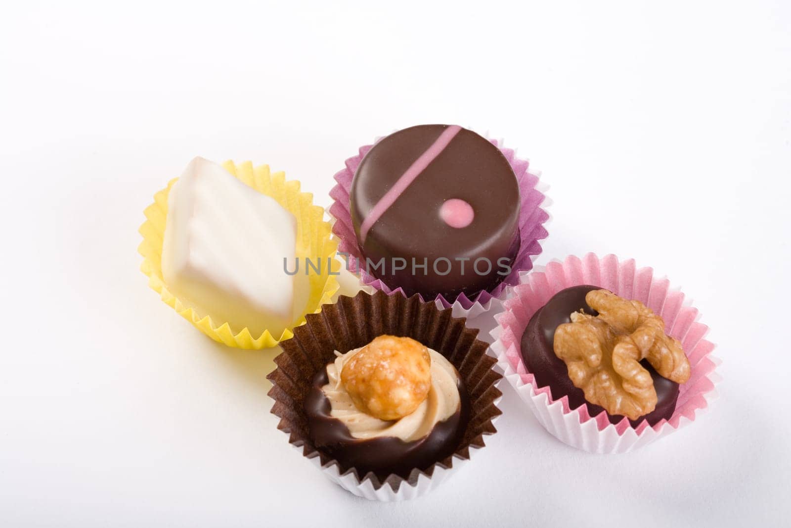 Four chocolates from above