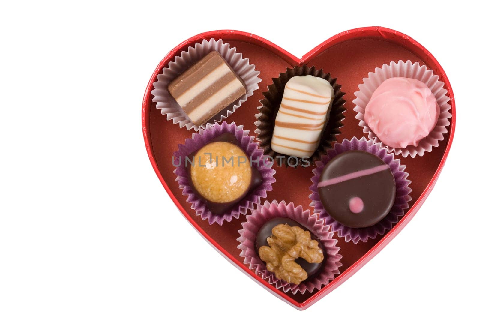 Chocolates in heart packaging
