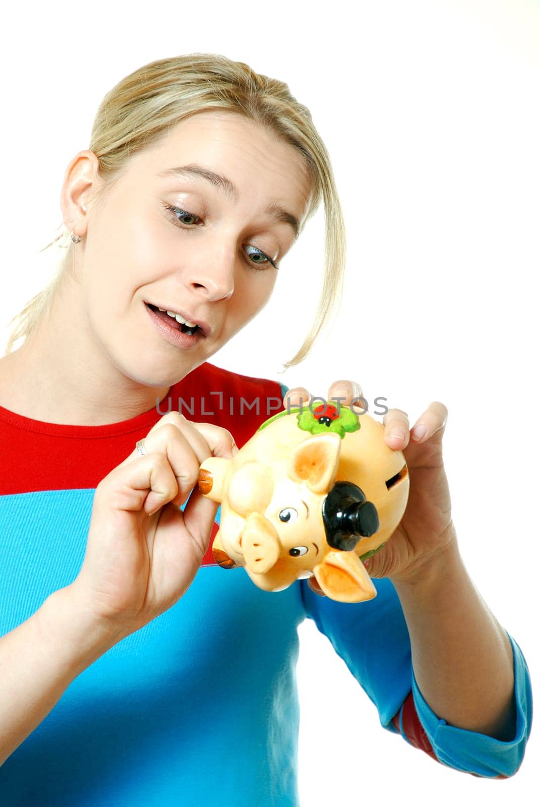 Woman with piggy bank