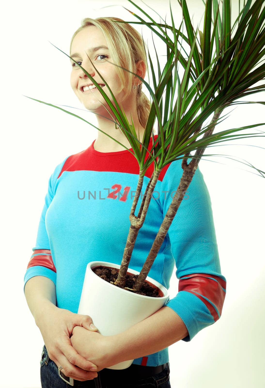 Woman with plant