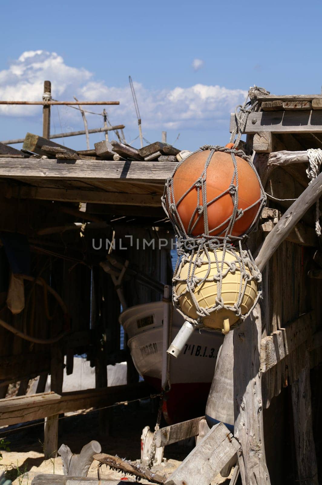 Buoys and nets in Es Pujols,Formentera
