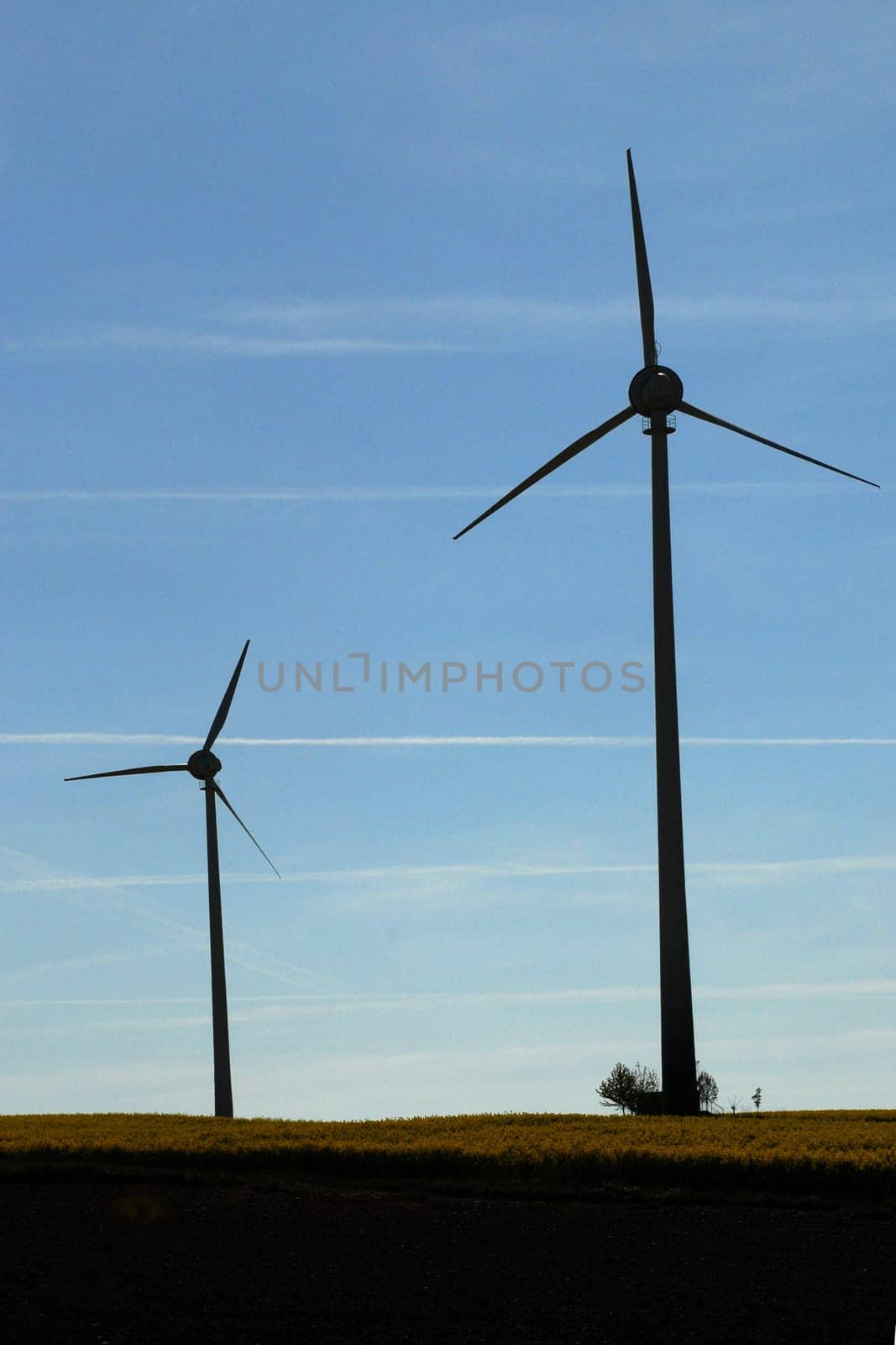Backlit wind turbines