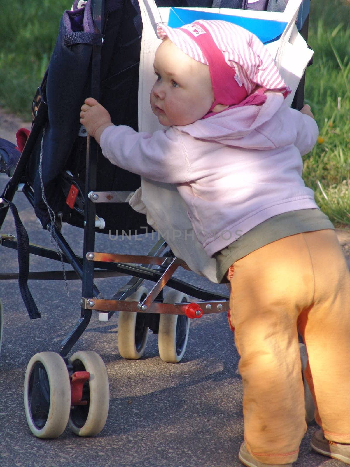 Pushing strollers