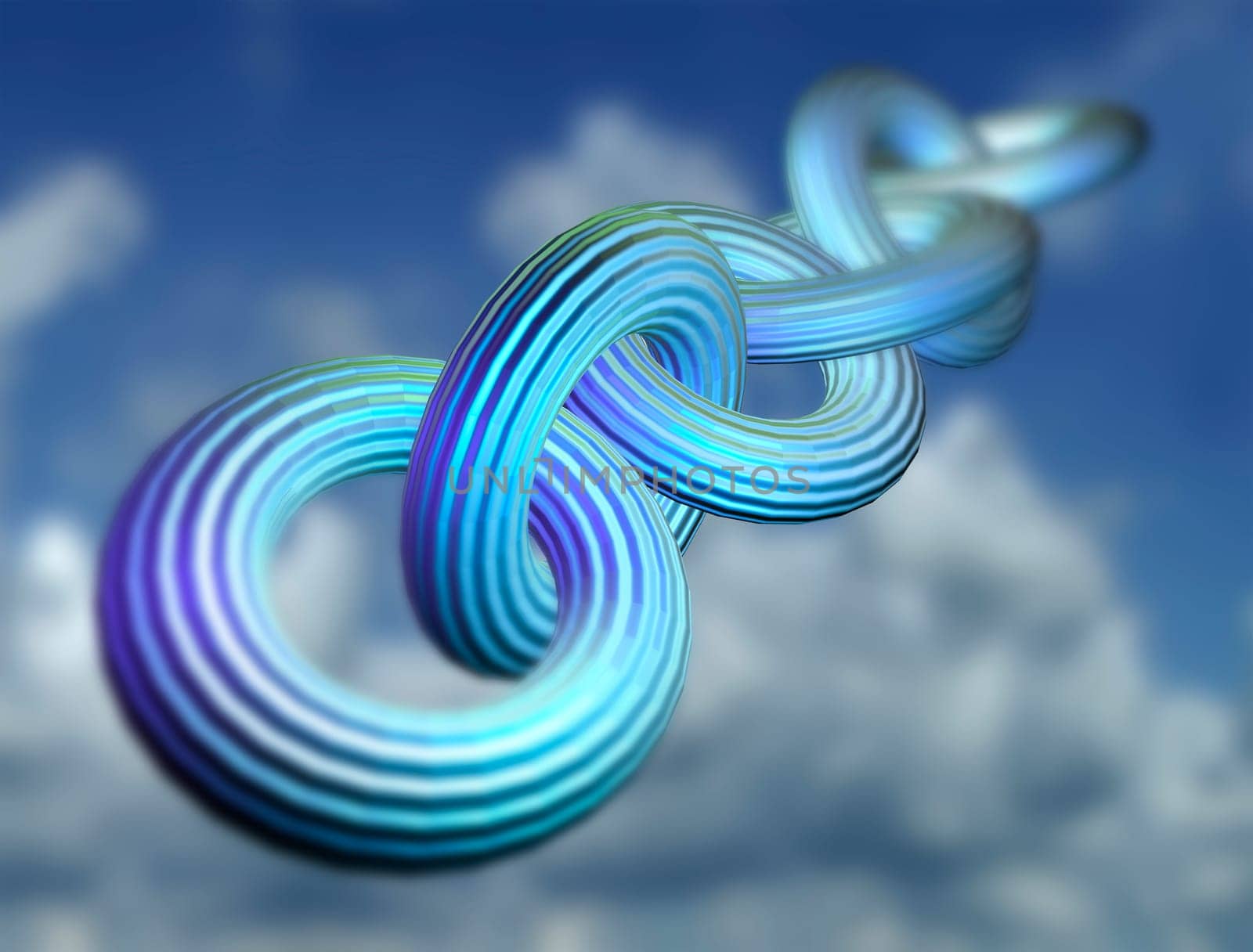 Metal chain blue with blur