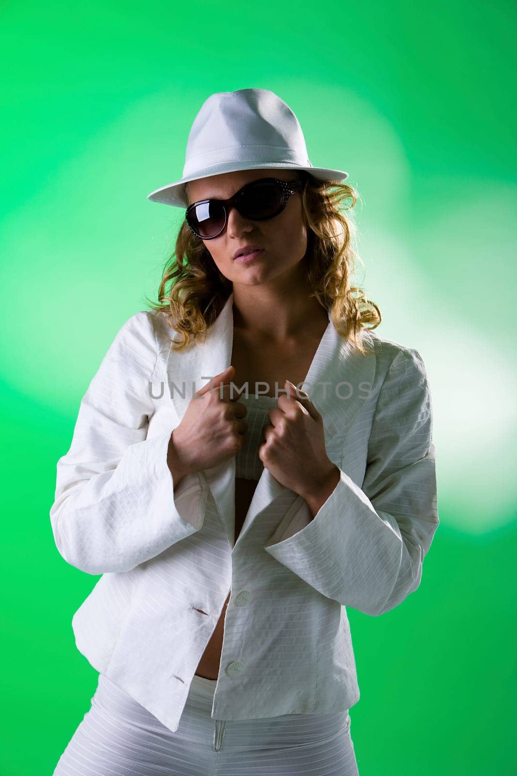 Woman with white suit and hat III
