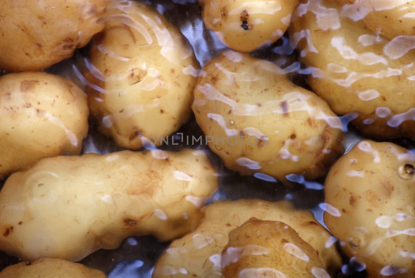 Cooking potatoes in a pot