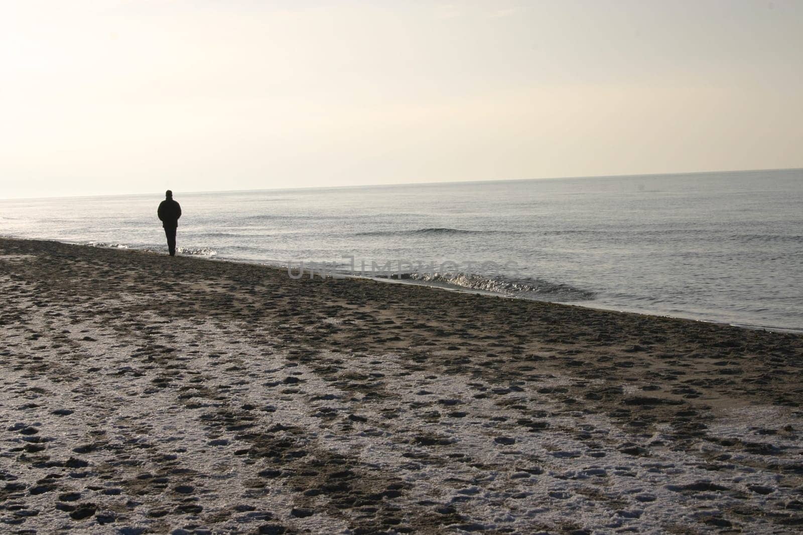 Lonely man by the sea