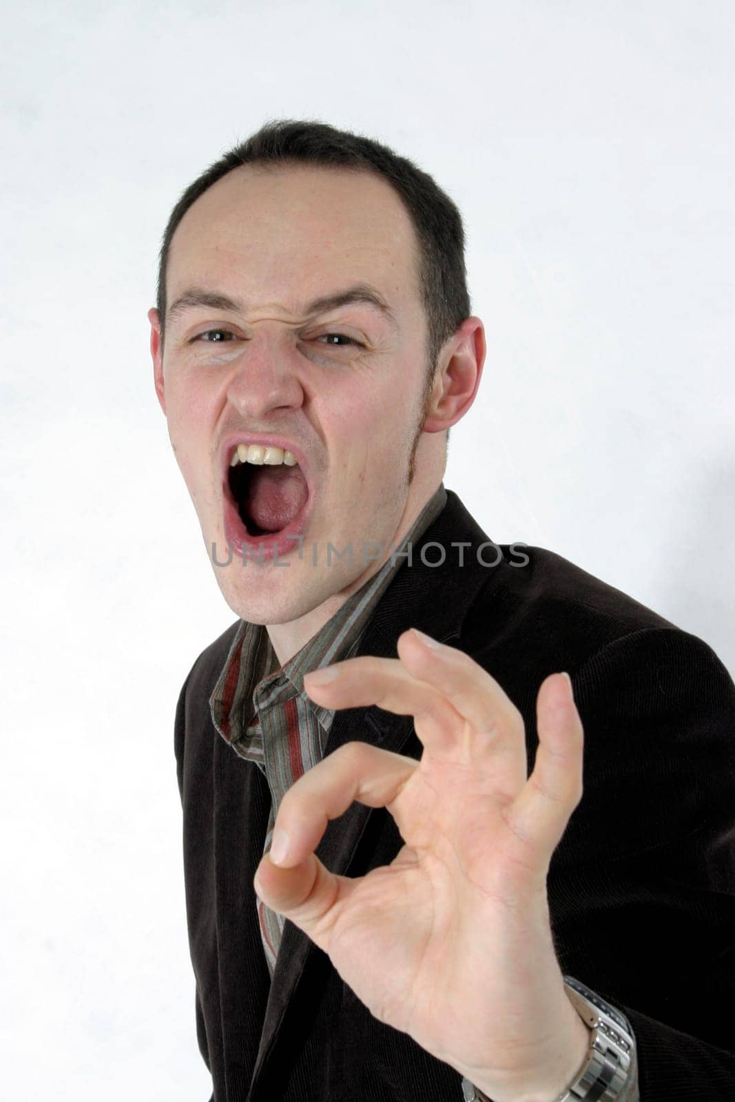 young man screaming