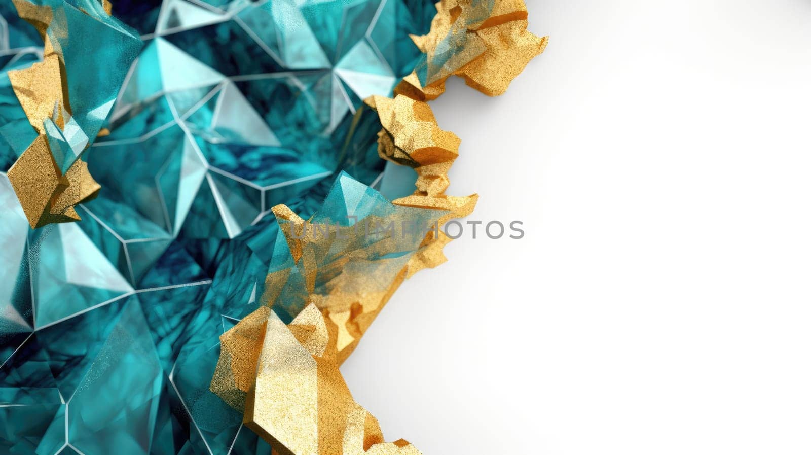 Abstract watercolor artwork mixed with buzzy geometric shapes for background of social media banner generative AI image