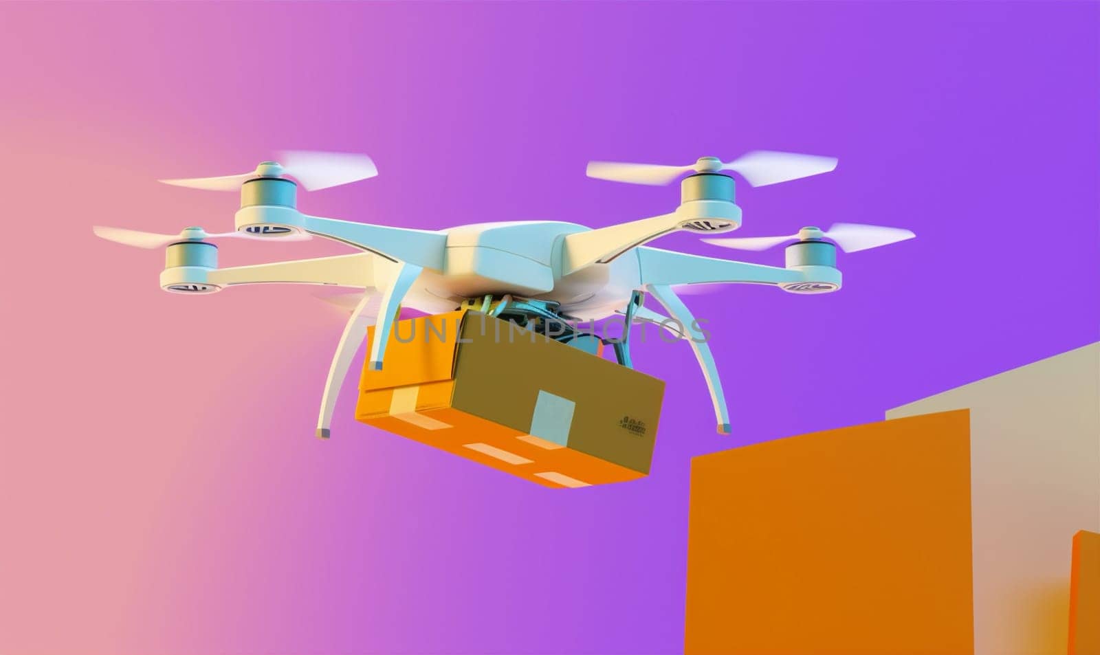 flying cargo shipment blue industry distribution technology deliver fly aircraft helicopter sky copter city aerial air fast drone delivery smart. Generative AI.
