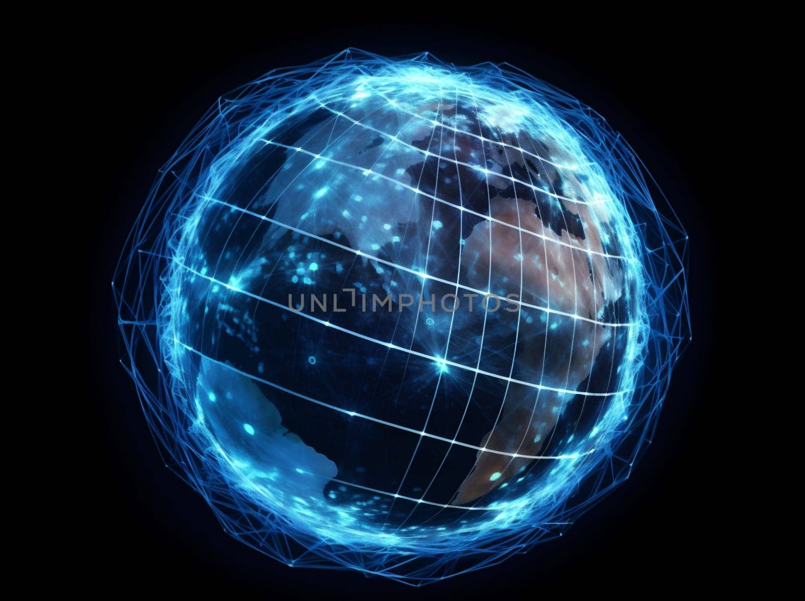 web worldwide network cyberspace climate connection globe space moon planet map global information europe technology person internet earth black satellite. Generative AI.